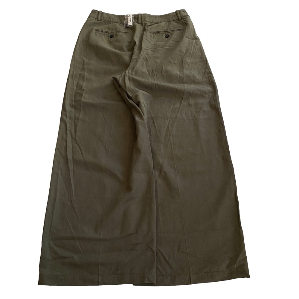 NWT 🫒 Madewell Harlow Wide-Leg Pants, Full Length, Linen Blend, Olive Green, 12 - Picture 13 of 16
